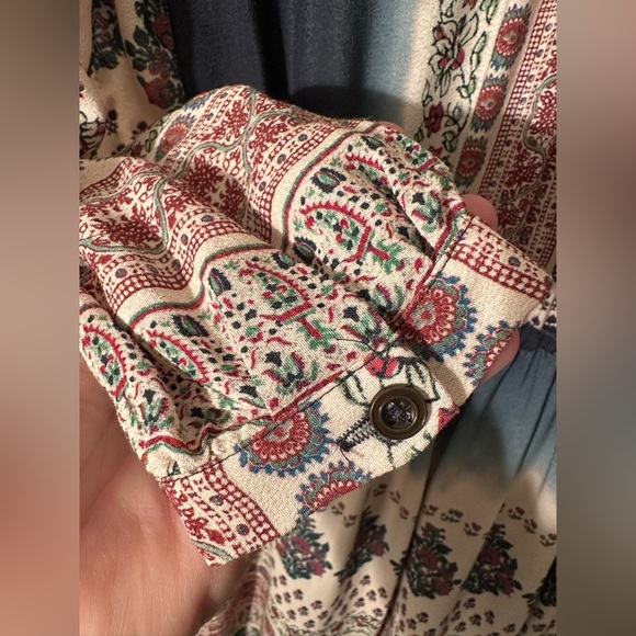 ANTHROPOLOGIE Floreat 2P PETITE Peasant Dress Crochet Block 3/4 Sleeve BOHO CHIC - Picture 16 of 16